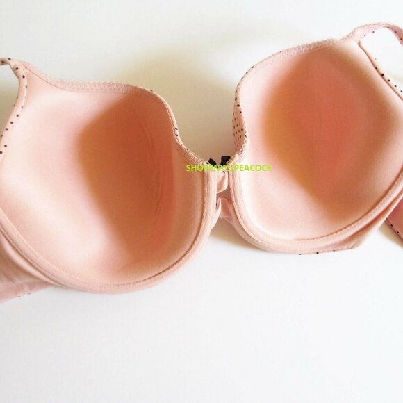 38DD/XL Victoria's Secret Body by Victoria Lined Demi Bra Set Bikini Peach Dot - Picture 9 of 11